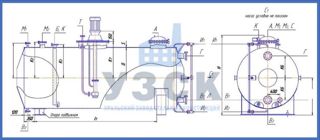Чертеж емкости ГКК в Березниках